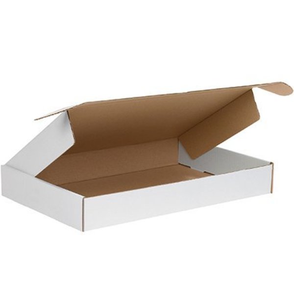 Box Packaging Corrugated Tab Lock Literature Mailers, 18"L x 12"W x 2"H, White MFL18122